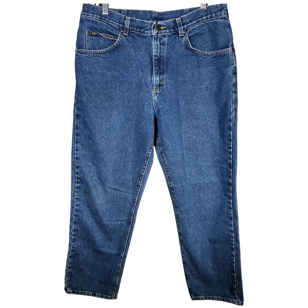 Lee Jeans Mens 38x30 Classic Fit‎ Straight Leg Blue Denim Pants